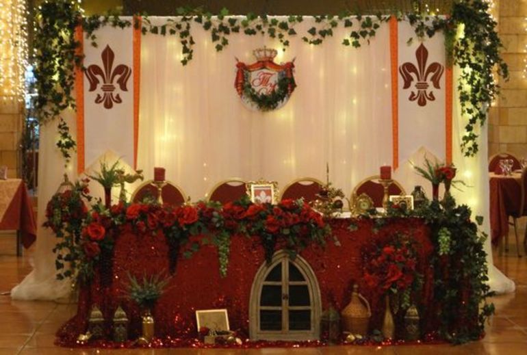 Middeleeuwse stijl bruiloft decoratie